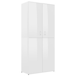 vidaXL Mueble zapatero contrachapada blanco brillo 80x39x178 cm