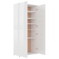 vidaXL Mueble zapatero contrachapada blanco brillo 80x39x178 cm