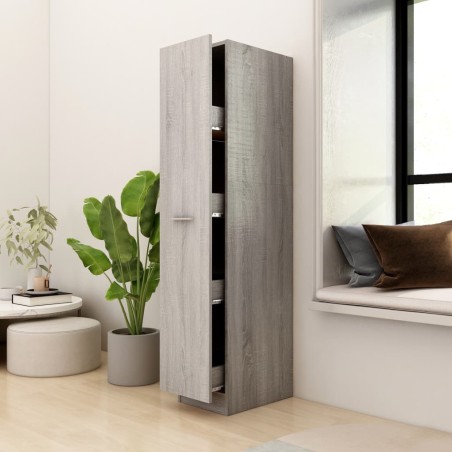 vidaXL Armario boticario contrachapado gris Sonoma 30x42,5x150 cm