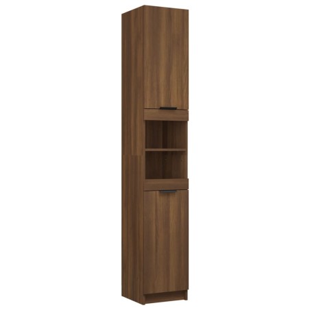 vidaXL Armario de baño contrachapada marrón roble 32x34x188,5 cm