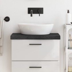 vidaXL Encimera baño madera maciza tratada gris oscuro 60x40x(2-6) cm