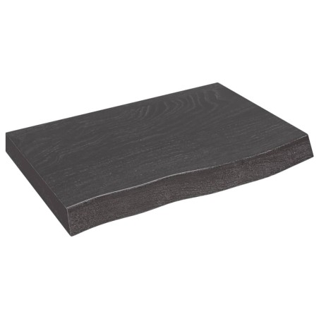 vidaXL Encimera baño madera maciza tratada gris oscuro 60x40x(2-6) cm