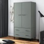 vidaXL Armario patas de metal OSLO madera maciza gris 90x55x172,5 cm