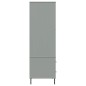 vidaXL Armario patas de metal OSLO madera maciza gris 90x55x172,5 cm