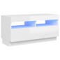 vidaXL Mueble de TV con luces LED blanco brillante 80x35x40 cm vidaXL Mueble de TV con luces LED blanco brillante 80x35x40 cm