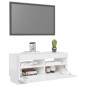 vidaXL Mueble de TV con luces LED blanco brillante 80x35x40 cm vidaXL Mueble de TV con luces LED blanco brillante 80x35x40 cm