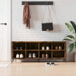 vidaXL Zapatero madera de ingeniería roble ahumado 131x35x50 cm