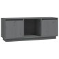 vidaXL Mueble para TV de madera maciza de pino gris 110,5x35x44 cm