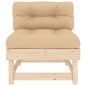 vidaXL Sofá central con cojines madera maciza de pino vidaXL Sofá central con cojines madera maciza de pino