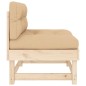 vidaXL Sofá central con cojines madera maciza de pino vidaXL Sofá central con cojines madera maciza de pino