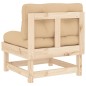 vidaXL Sofá central con cojines madera maciza de pino vidaXL Sofá central con cojines madera maciza de pino