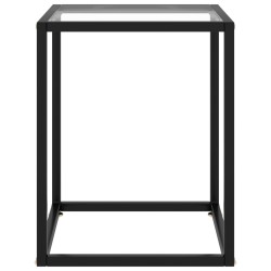 vidaXL Mesa de centro con vidrio templado negra 40x40x50 cm