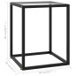 vidaXL Mesa de centro con vidrio templado negra 40x40x50 cm