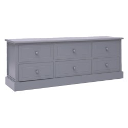 vidaXL Mueble para TV madera de paulownia gris oscuro 108x30x40 cm