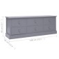 vidaXL Mueble para TV madera de paulownia gris oscuro 108x30x40 cm vidaXL Mueble para TV madera de paulownia gris oscuro 108x30x40 cm
