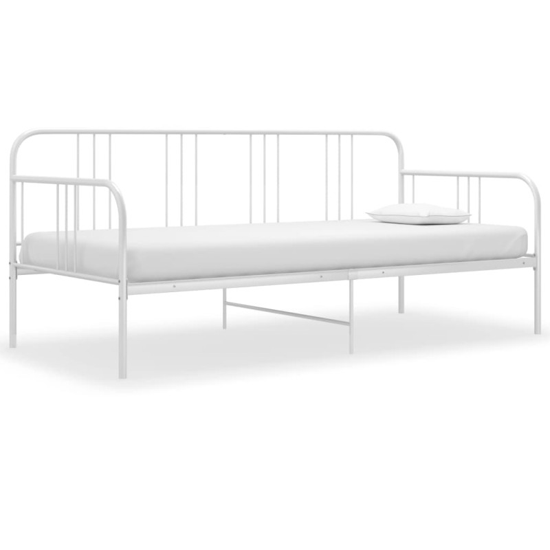 vidaXL Estructura de sofá cama de metal blanco 90x200 cm vidaXL Estructura de sofá cama de metal blanco 90x200 cm