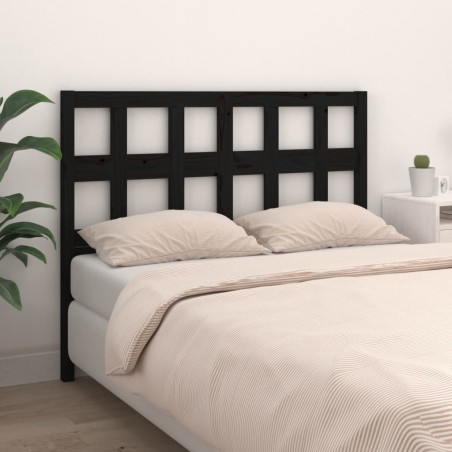 vidaXL Cabecero de cama madera maciza de pino negro 125,5x4x100 cm