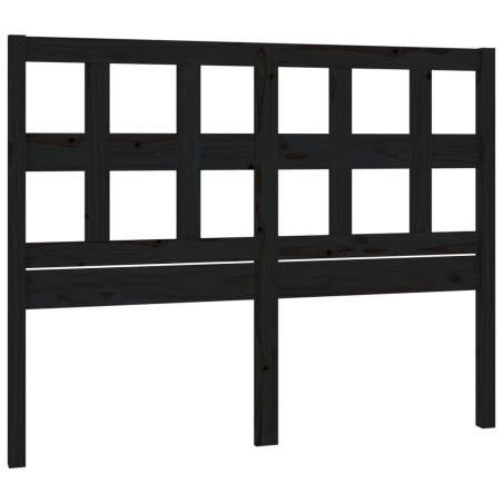 vidaXL Cabecero de cama madera maciza de pino negro 125,5x4x100 cm