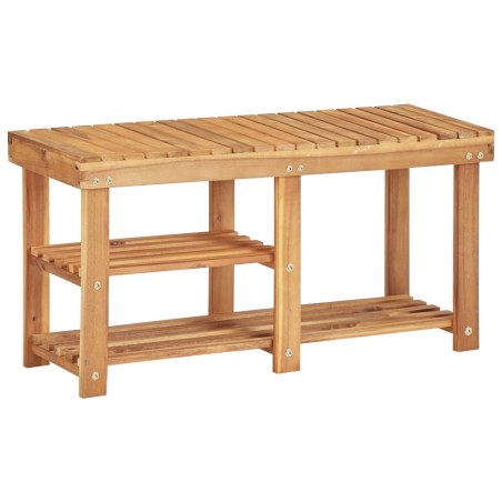 vidaXL Estantería de zapatos de madera maciza de acacia 90x32x46 cm
