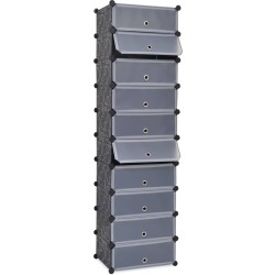 vidaXL Zapatero apilable con 10 compartimentos negro