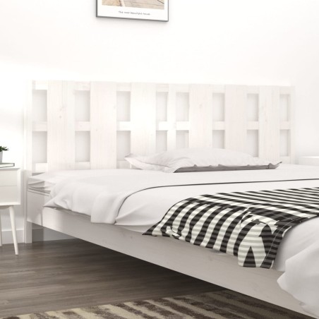 vidaXL Cabecero de cama madera maciza de pino blanco 205,5x4x100 cm