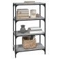 vidaXL Estantería contrachapada y acero gris Sonoma 60x33x100 cm vidaXL Estantería contrachapada y acero gris Sonoma 60x33x100 cm