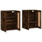 vidaXL Armarios de pared 2 uds madera de ingeniería roble ahumado vidaXL Armarios de pared 2 uds madera de ingeniería roble ahumado