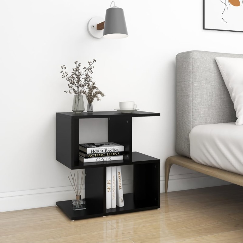vidaXL Mesitas de noche 2 uds madera contrachapada negro 50x30x51,5cm vidaXL Mesitas de noche 2 uds madera contrachapada negro 50x30x51,5cm