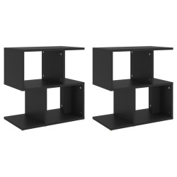 vidaXL Mesitas de noche 2 uds madera contrachapada negro 50x30x51,5cm