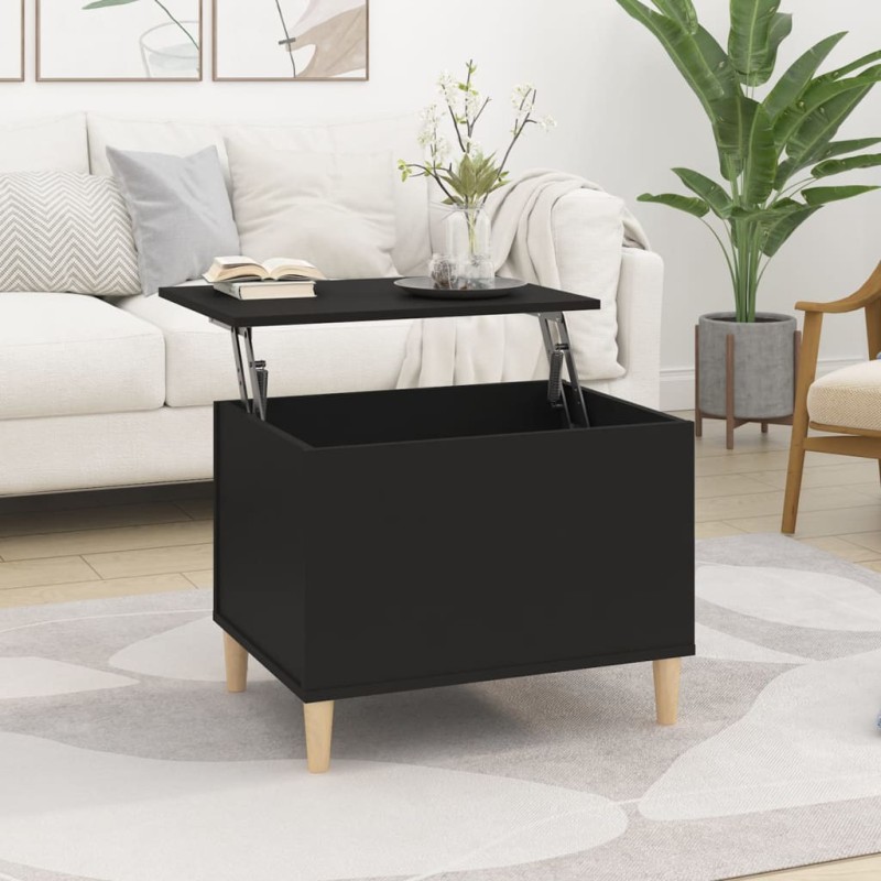 vidaXL Mesa de centro madera contrachapada negro 60x44,5x45 cm vidaXL Mesa de centro madera contrachapada negro 60x44,5x45 cm