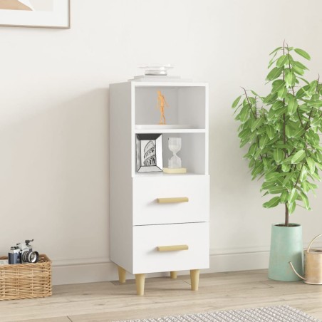 vidaXL Aparador de madera contrachapada blanco 34,5x34x90 cm