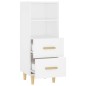 vidaXL Aparador de madera contrachapada blanco 34,5x34x90 cm vidaXL Aparador de madera contrachapada blanco 34,5x34x90 cm