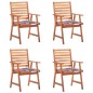 vidaXL Sillas comedor de jardín y cojines 4 uds madera maciza acacia vidaXL Sillas comedor de jardín y cojines 4 uds madera maciza acacia