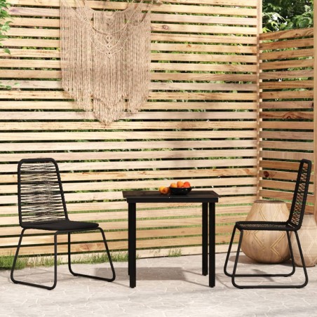 vidaXL Juego de comedor para jardín 3 piezas negro