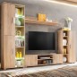 vidaXL Mueble de salón de pared para TV con luces LED roble Sonoma