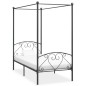 vidaXL Estructura de cama con dosel metal gris 90x200 cm vidaXL Estructura de cama con dosel metal gris 90x200 cm