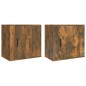 vidaXL Mesitas de noche de pared 2 uds color roble ahumado 50x30x47 cm vidaXL Mesitas de noche de pared 2 uds color roble ahumado 50x30x47 cm