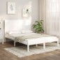 vidaXL Estructura de cama de madera maciza de pino blanco 140x190 cm vidaXL Estructura de cama de madera maciza de pino blanco 140x190 cm
