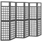 vidaXL Biombo/Enrejado de 6 paneles madera de abeto negro 242,5x180 cm vidaXL Biombo/Enrejado de 6 paneles madera de abeto negro 242,5x180 cm
