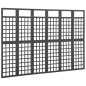 vidaXL Biombo/Enrejado de 6 paneles madera de abeto negro 242,5x180 cm vidaXL Biombo/Enrejado de 6 paneles madera de abeto negro 242,5x180 cm