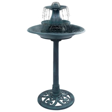 vidaXL Fuente de baño para pájaros plástico verde 50x91 cm