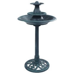 vidaXL Fuente de baño para pájaros plástico verde 50x91 cm