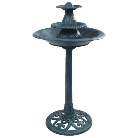 vidaXL Fuente de baño para pájaros plástico verde 50x91 cm