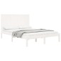 vidaXL Estructura de cama de madera maciza de pino blanco 140x190 cm vidaXL Estructura de cama de madera maciza de pino blanco 140x190 cm