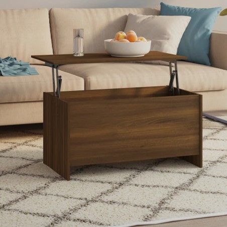 vidaXL Mesa de centro contrachapada marrón roble 102x55,5x52,5 cm