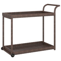 vidaXL Carrito de bar ratán sintético marrón 100x45x83 cm