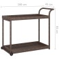 vidaXL Carrito de bar ratán sintético marrón 100x45x83 cm