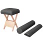 vidaXL Taburete de masaje plegable 12 cm grosor y 2 cabezales negro vidaXL Taburete de masaje plegable 12 cm grosor y 2 cabezales negro