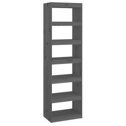 vidaXL Estantería/divisor de espacios madera pino gris 60x30x199,5 cm