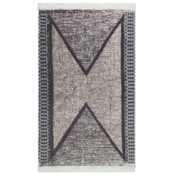 vidaXL Alfombra de algodón negra y gris 160x230 cm